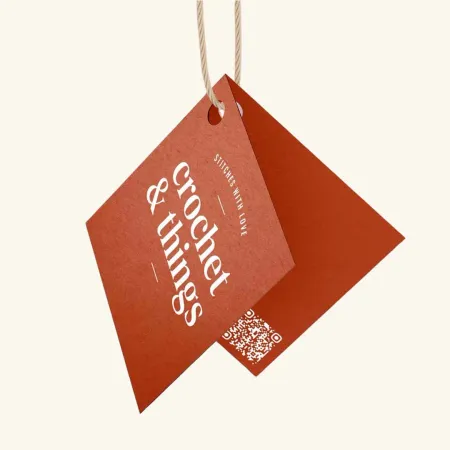 Folded Hang Tags printed with a custom design